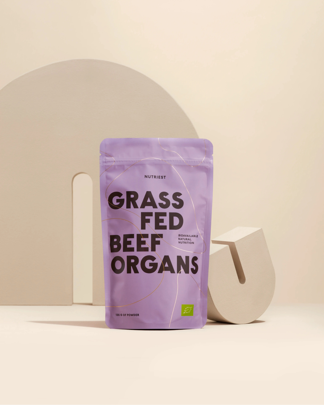 Poudre de mélange d'organes de bœuf bio déshydraté