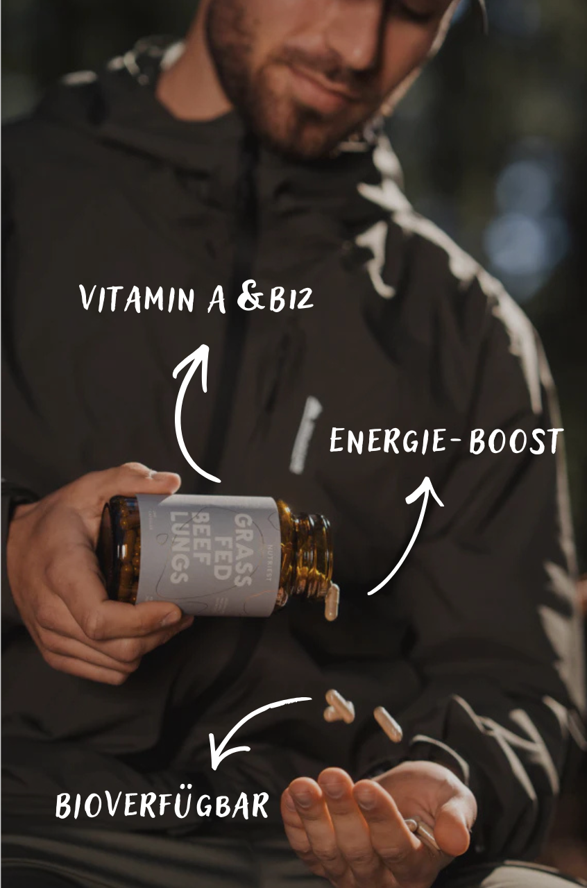 Getrocknete Bio Weiderind Lungen in Kapseln