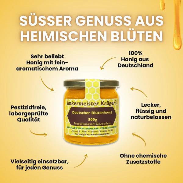Deutscher Blütenhonig 500g online kaufen | Raw Animal