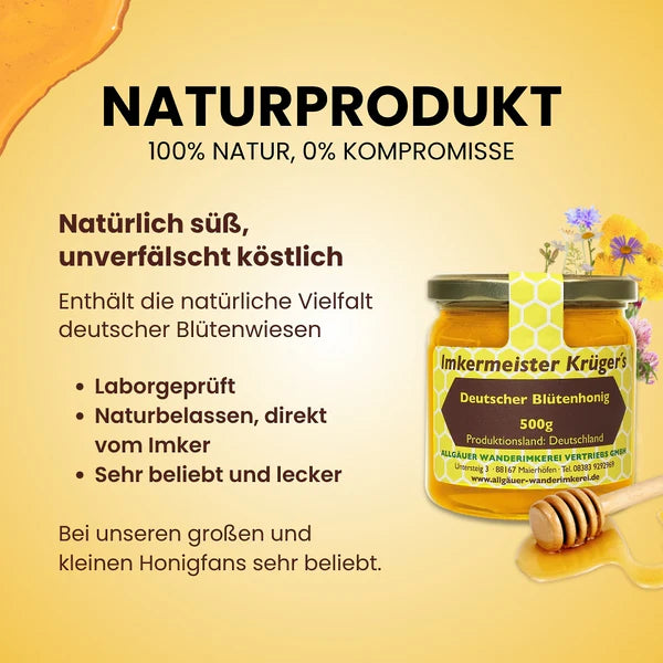 Deutscher Blütenhonig 500g online kaufen | Raw Animal