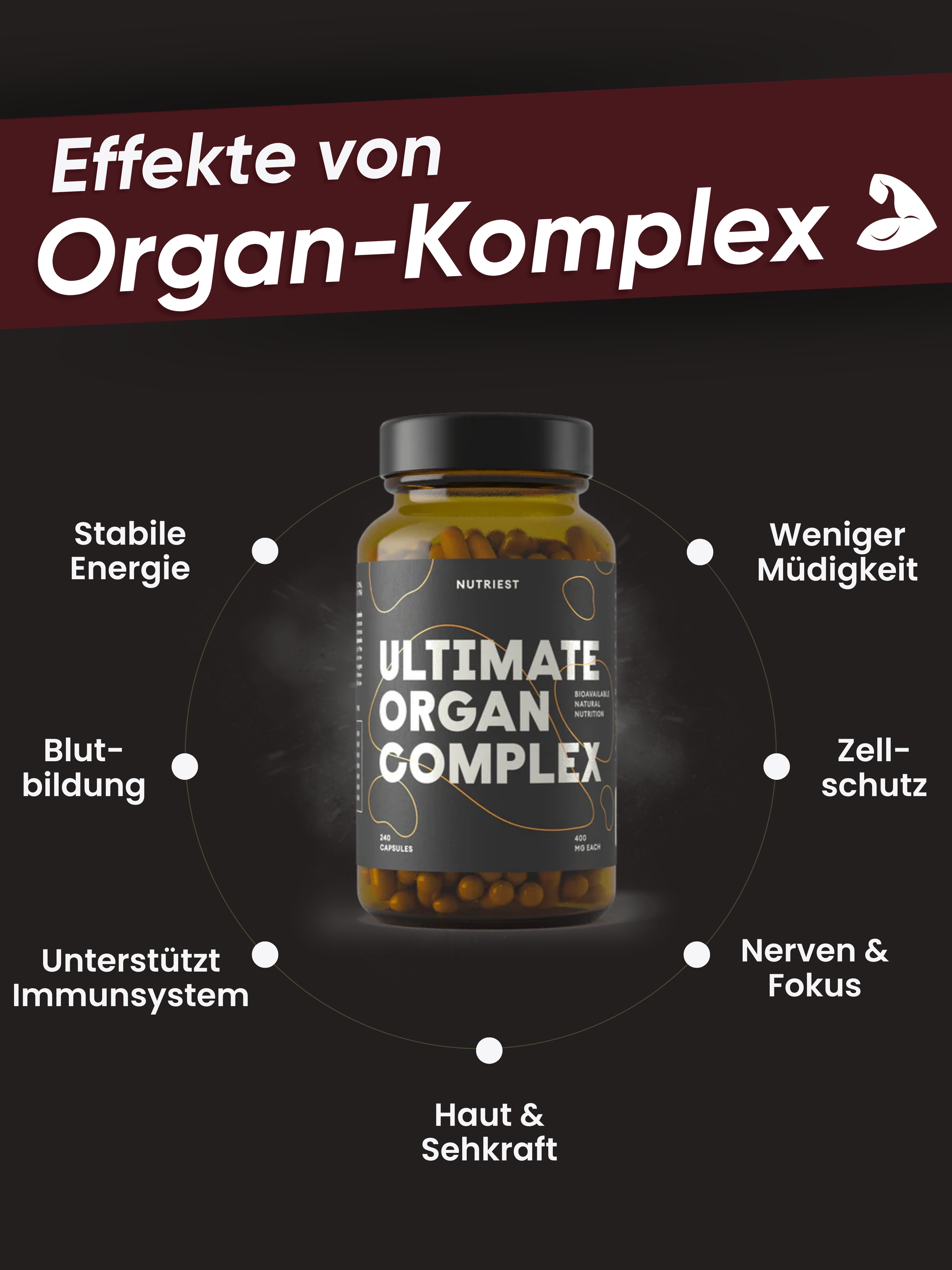 Getrockneter Bio Weiderind Ultimate Organ-Komplex in Kapseln - Raw Animal
