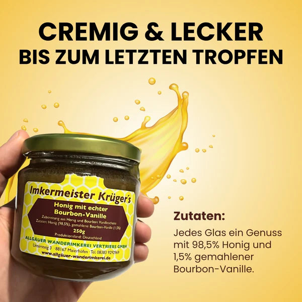 Honig mit echter Bourbon-Vanille 250g online kaufen | Raw Animal