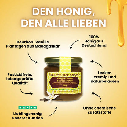 Honig mit echter Bourbon-Vanille 250g online kaufen | Raw Animal