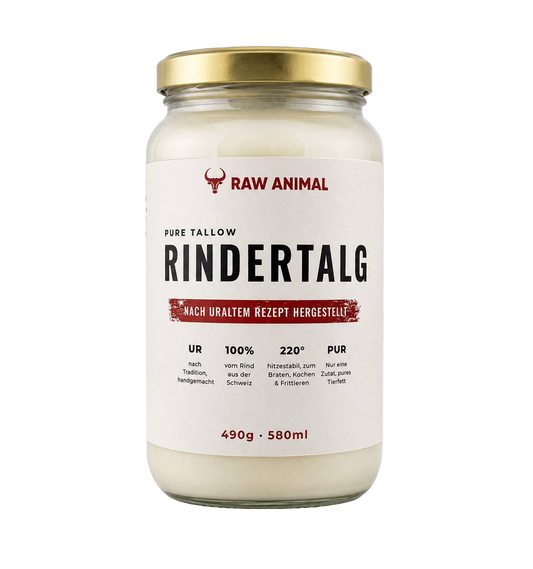 Pasture-raised beef tallow – pure cooking fat in a jar