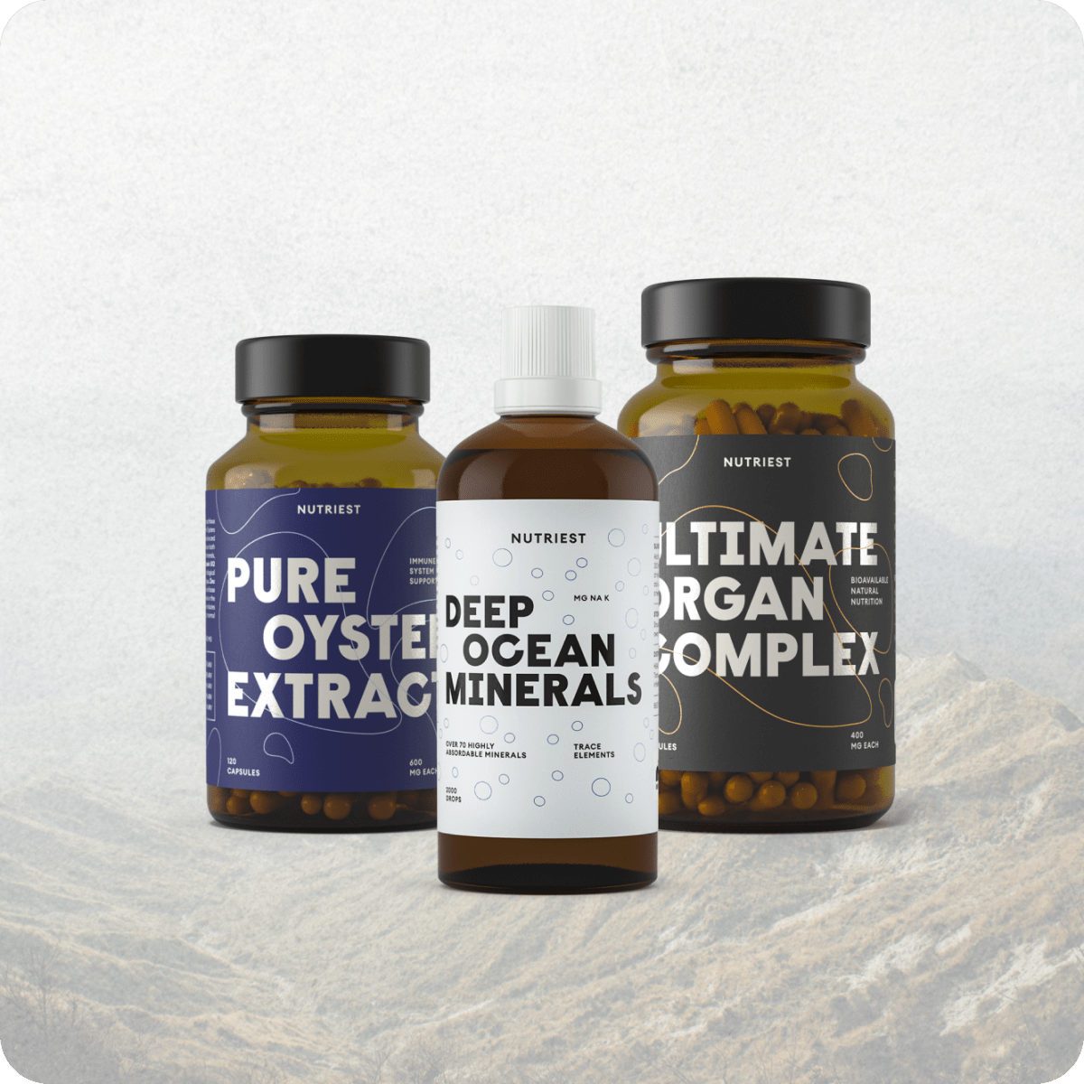 Basis-Trio: Organ-Komplex, Austernextrakt und Tiefsee Mineralien mit Zink und Magnesium