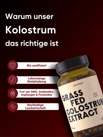 Getrocknetes Weiderind Kolostrum Extrakt in Kapseln NUTRIEST - Raw Animal