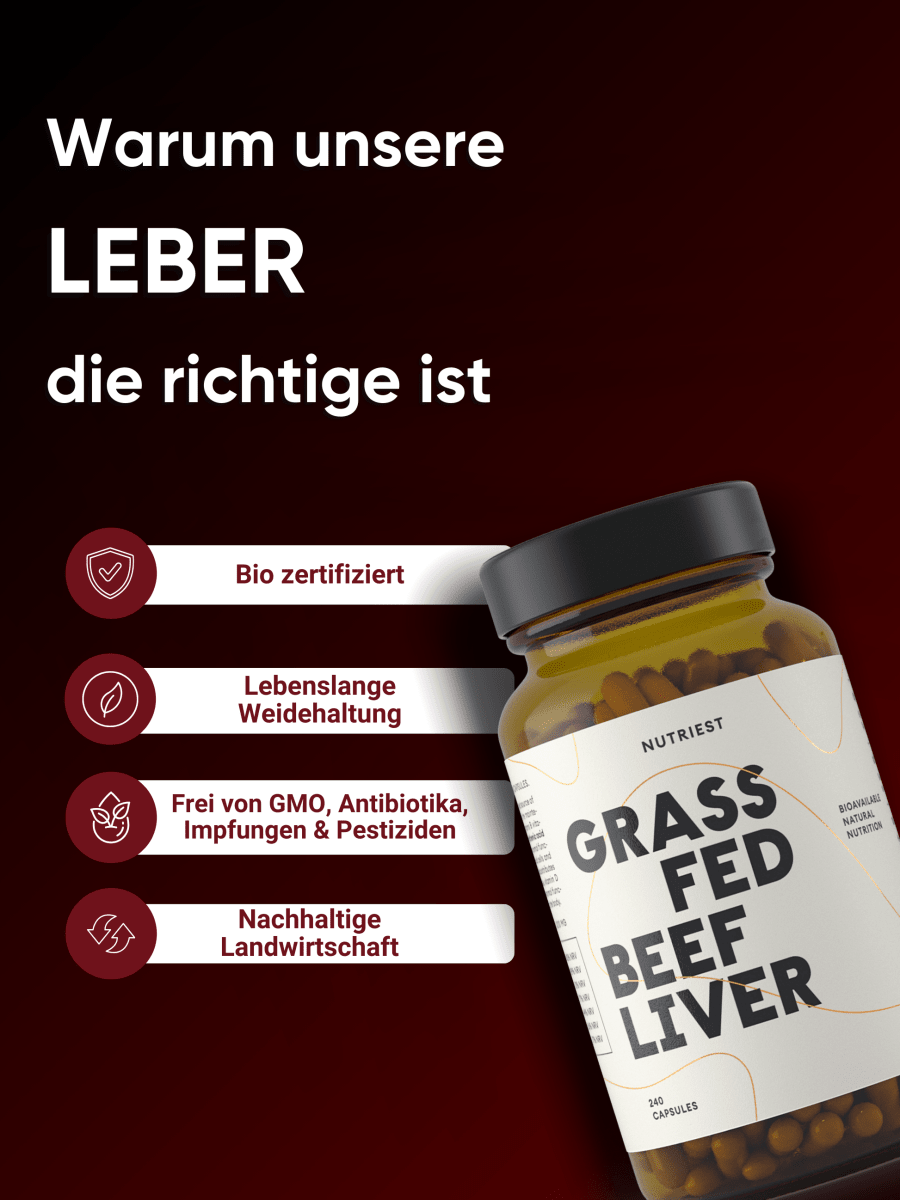 Rinderleber Kapseln in Premium Qualität NUTRIEST - Raw Animal